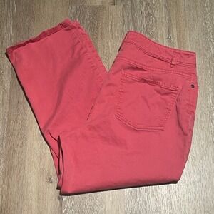 Talbots Women's Coral Pink‎ Curvy Fit Capri Cropped Pants Size 10 EUC